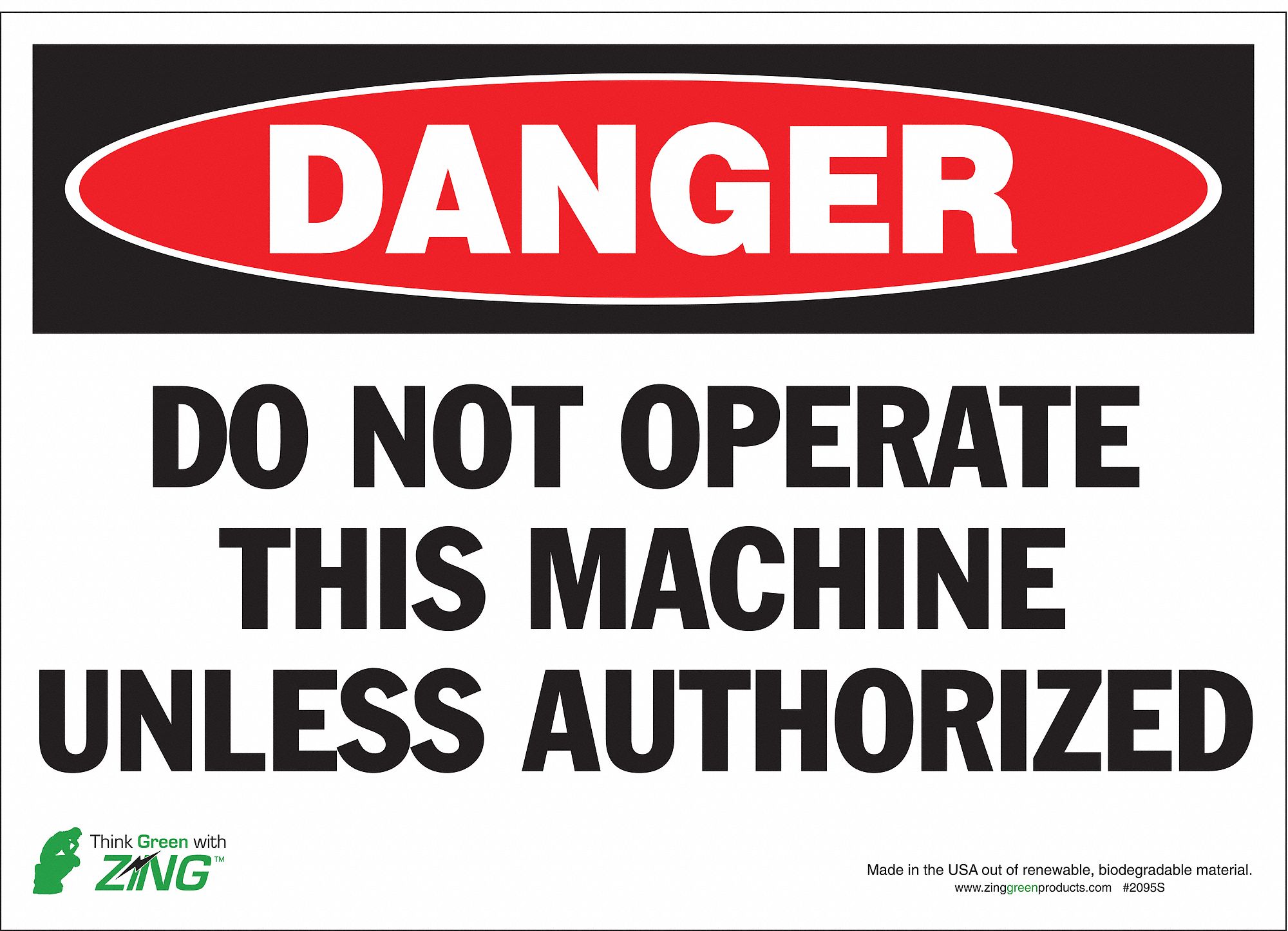 Danger Sign, Polyester, Rectangle, English - Grainger