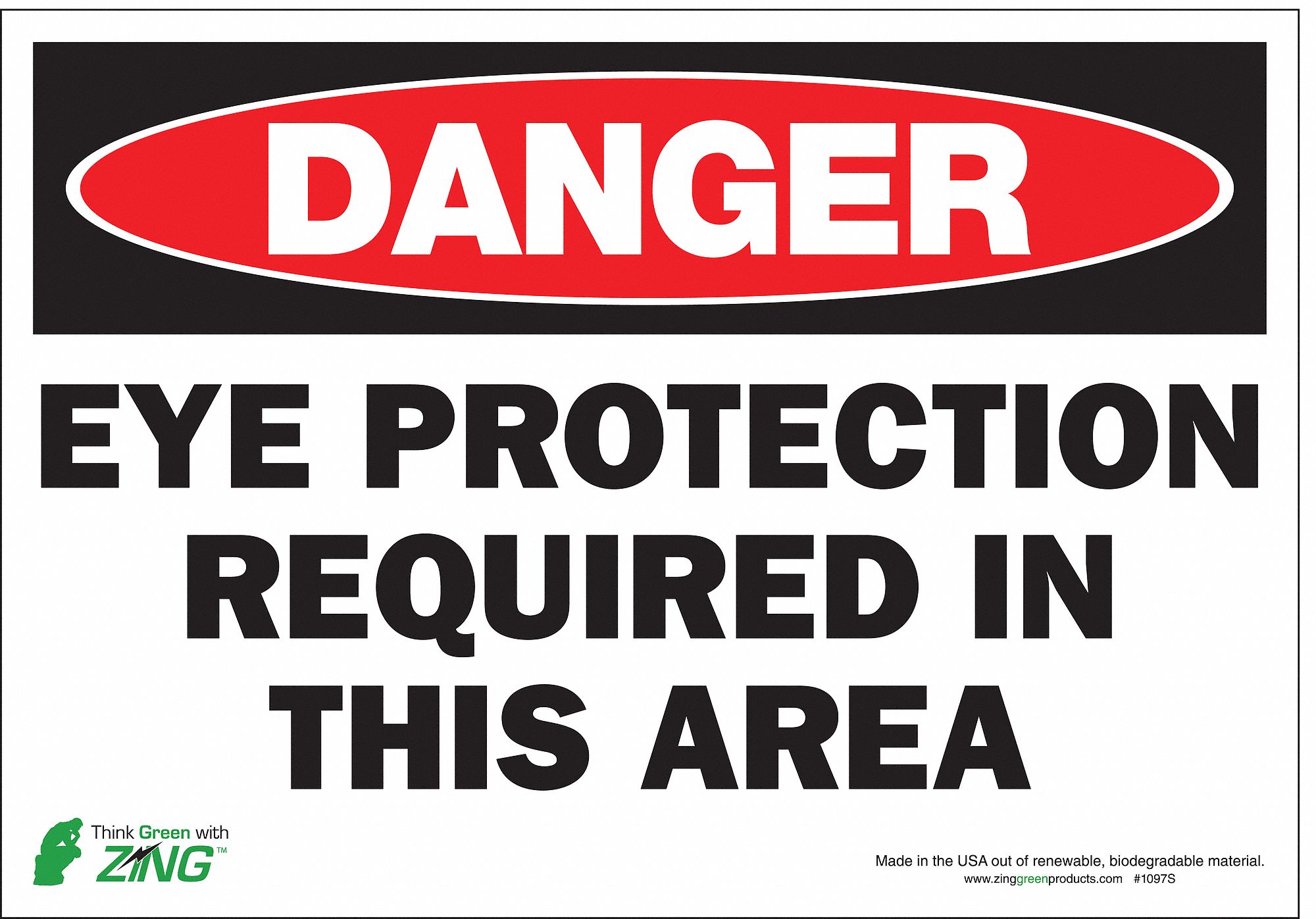 DANGER SIGN, POLYESTER, ADHESIVE MOUNT, 7 IN X 10 IN NOMINAL SIGN SIZE, NOT RETROREFLECTIVE
