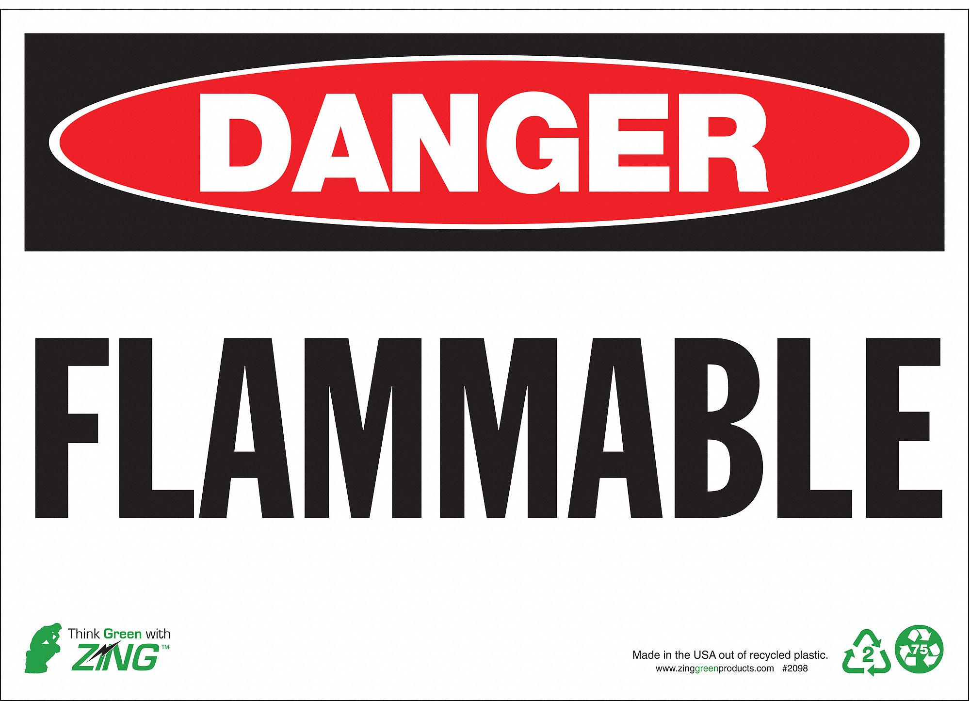 DANGER 10X14 INFLAMMABLE PL DE SIGN