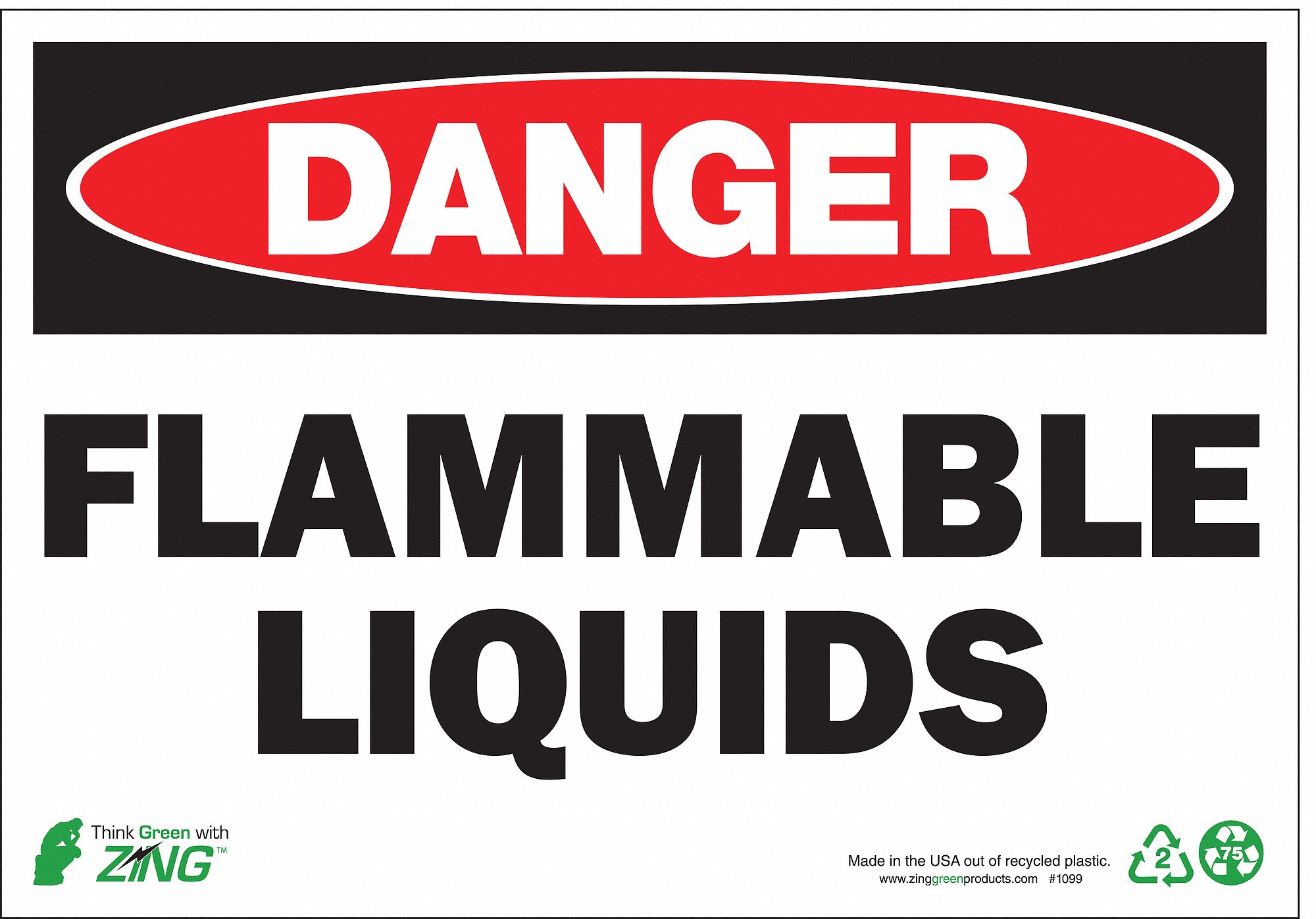 SIGN DANGER FLAM LIQUID 7X10 PL