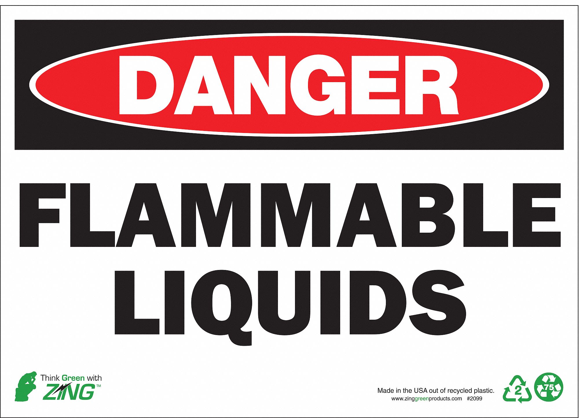SIGNE DANGER LIQUID INFLAM 10X14 PL