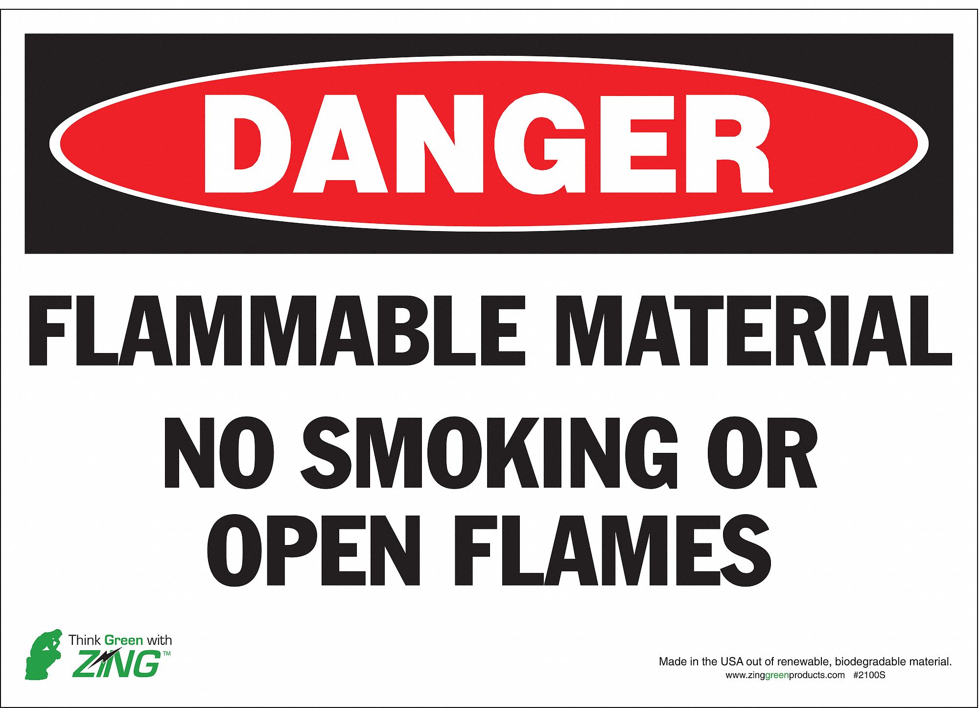 SIGN DANGER FLAM MATERIAL 10X14 SA