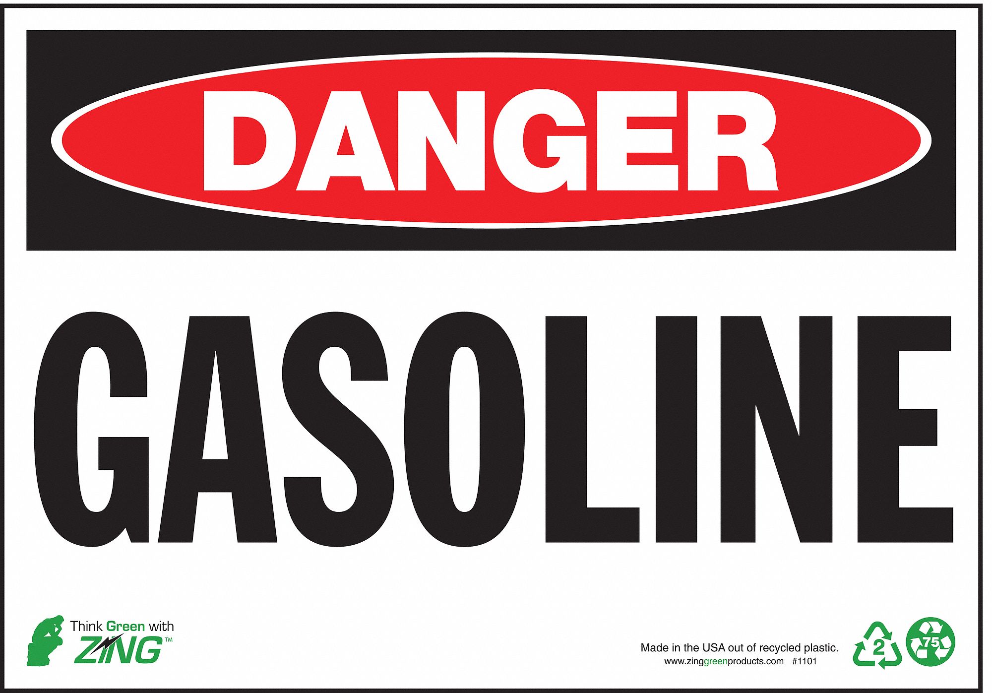 SIGN DANGER GASOLINE 7X10 PL