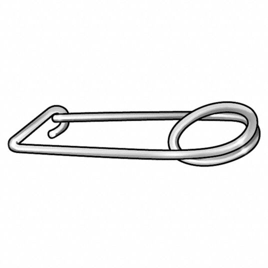ITW BEE LEITZKE Safety Pin, Coiled Tension, Spring Wire, Zinc, — Pin