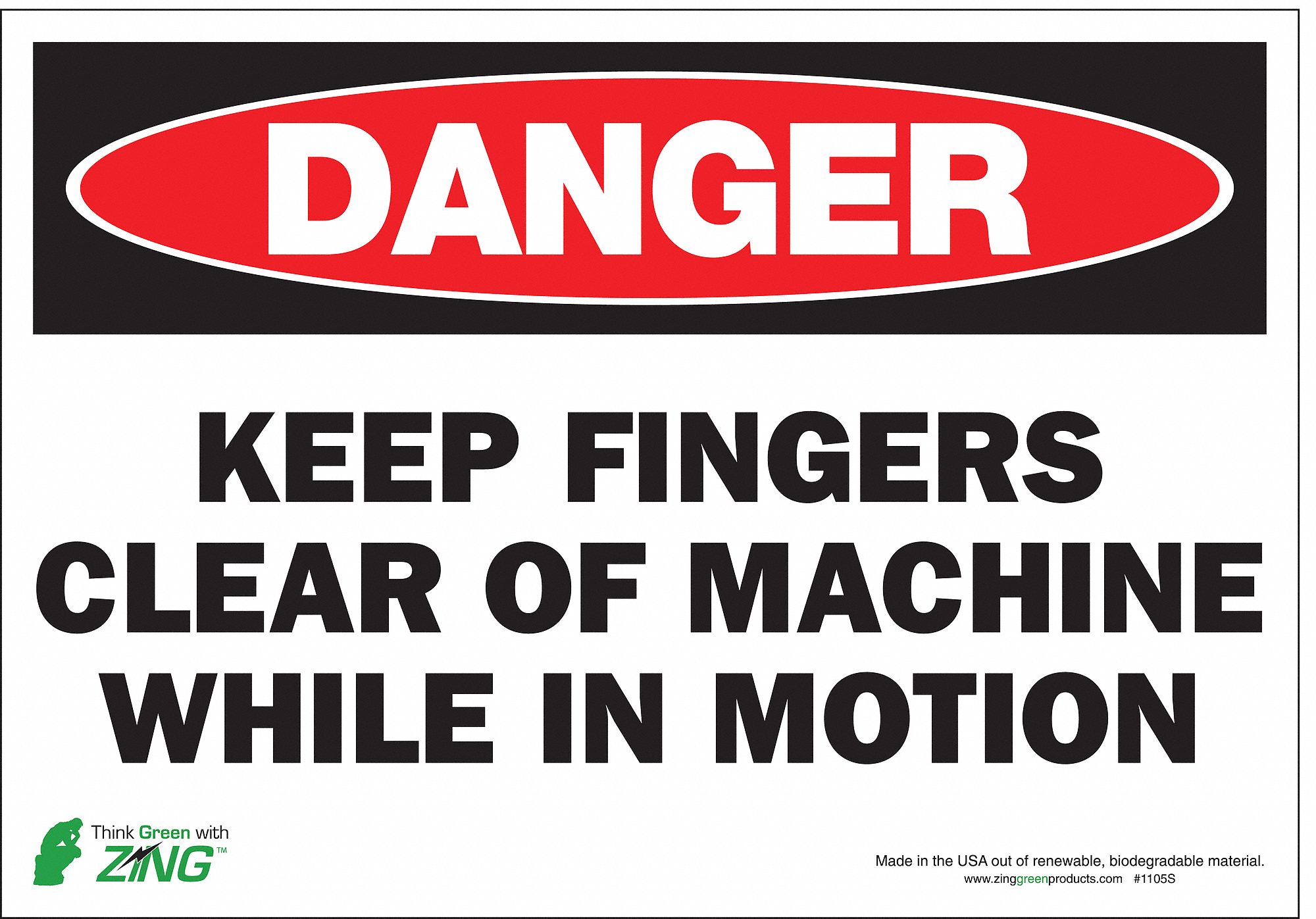 DANGER SIGN, POLYESTER, ADHESIVE MOUNT, 7 IN X 10 IN NOMINAL SIGN SIZE, NOT RETROREFLECTIVE, CLEAR