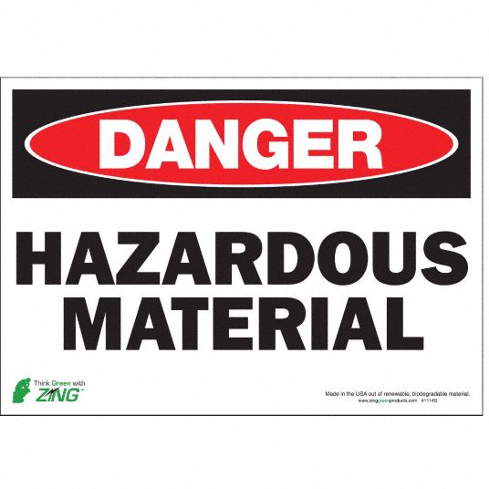 Polyester, Adhesive Sign Mounting, Danger Sign - 5VXG1|1114S - Grainger