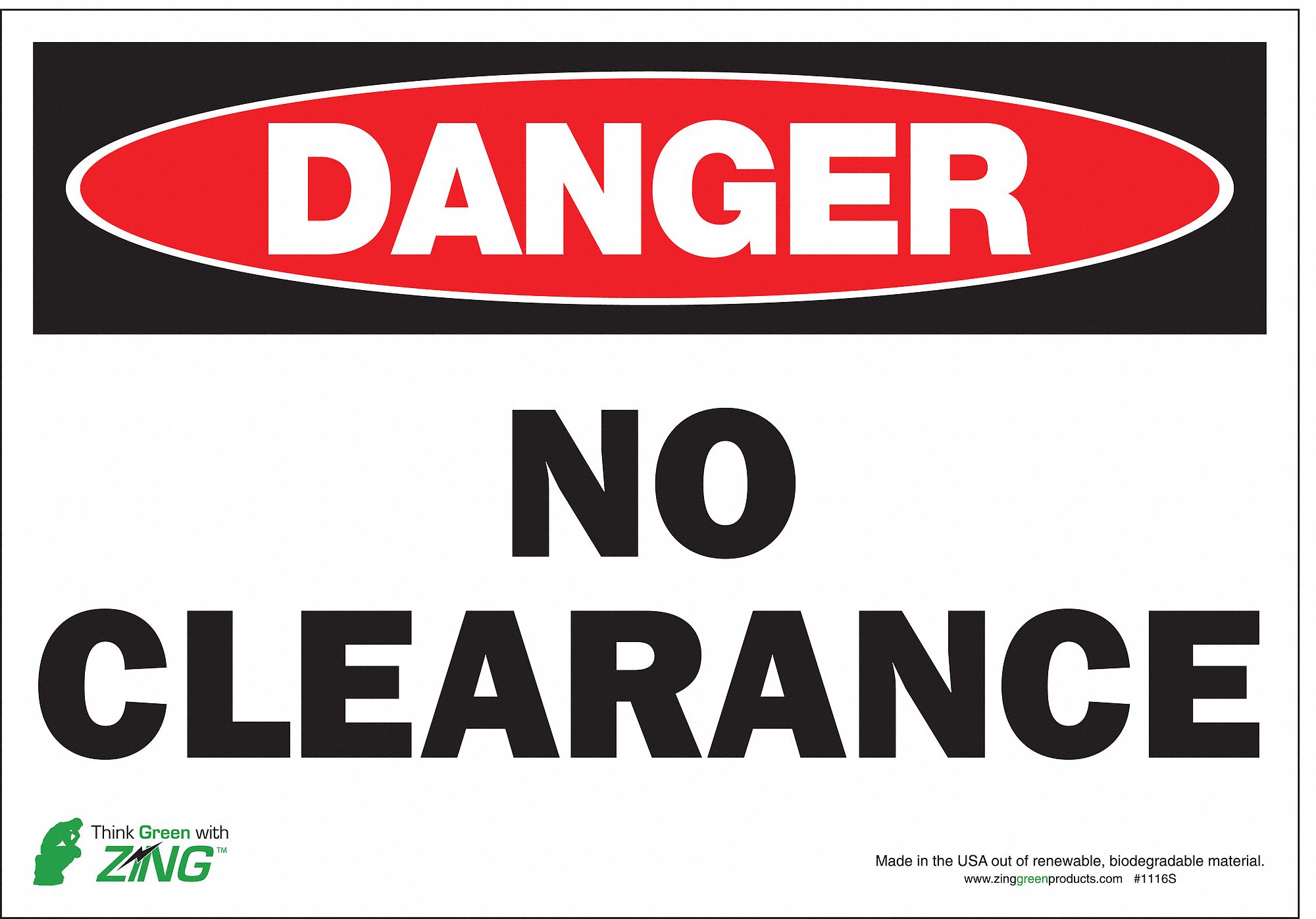 DANGER SIGN, POLYESTER, ADHESIVE MOUNT, 7 IN X 10 IN NOMINAL SIGN SIZE, NOT RETROREFLECTIVE, NO CLEARANCE