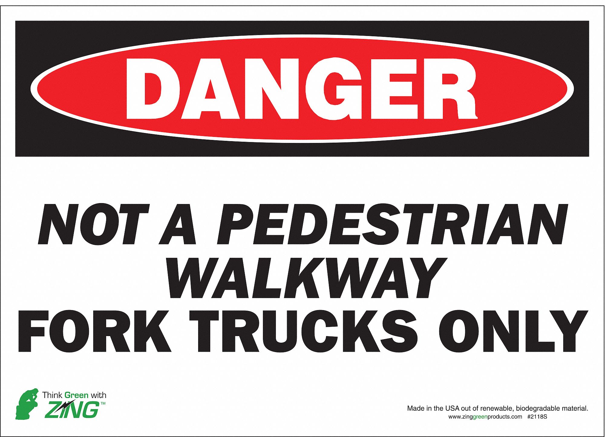 Danger Sign, 10 in x 14 in, Polyester