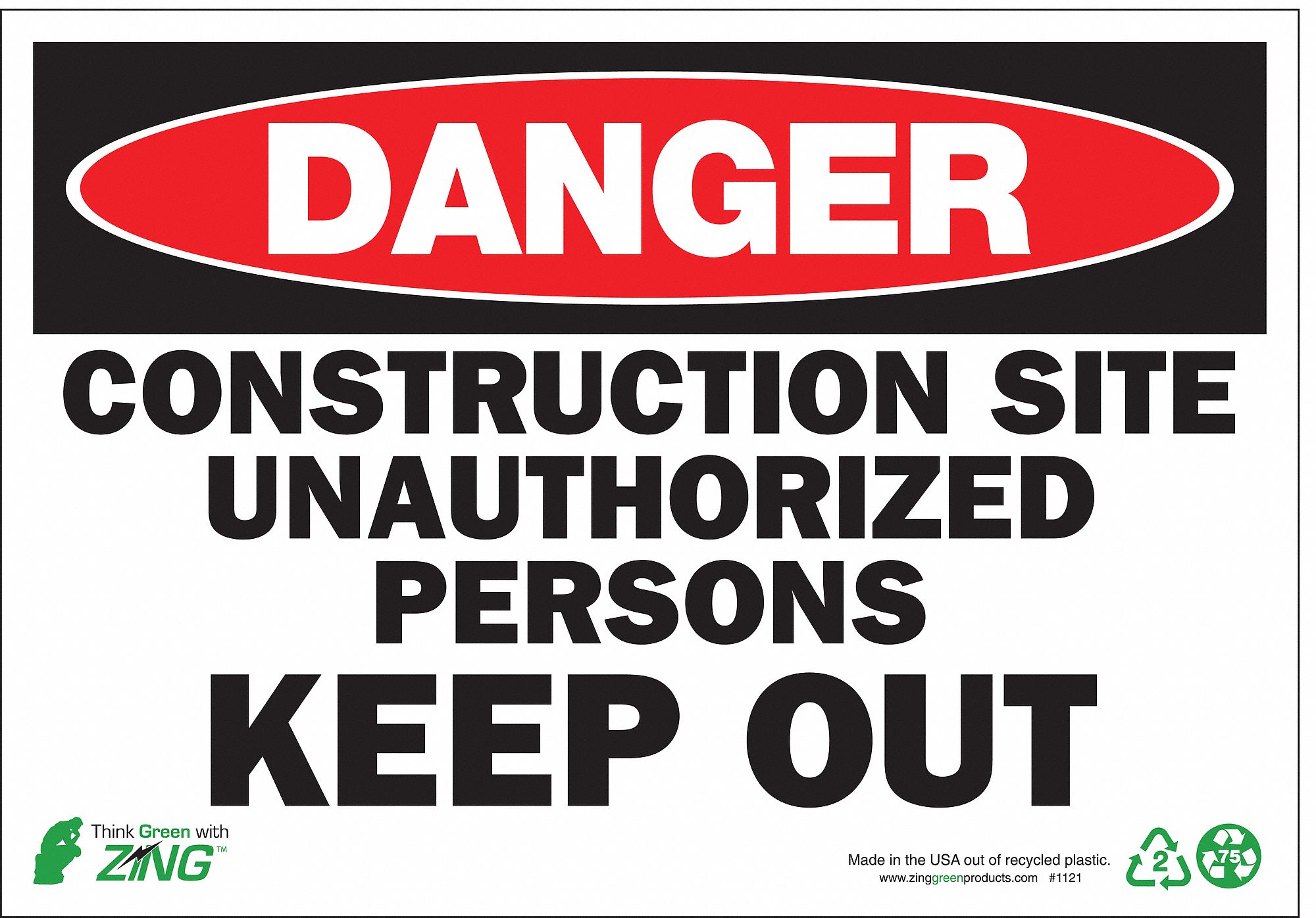 SIGN DANGER CONSTRUCTION 7X10 PL