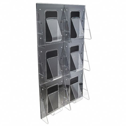 DEFLECTO, 6 Compartments, Clear, Literature Rack - 5VXX7|56401GR - Grainger