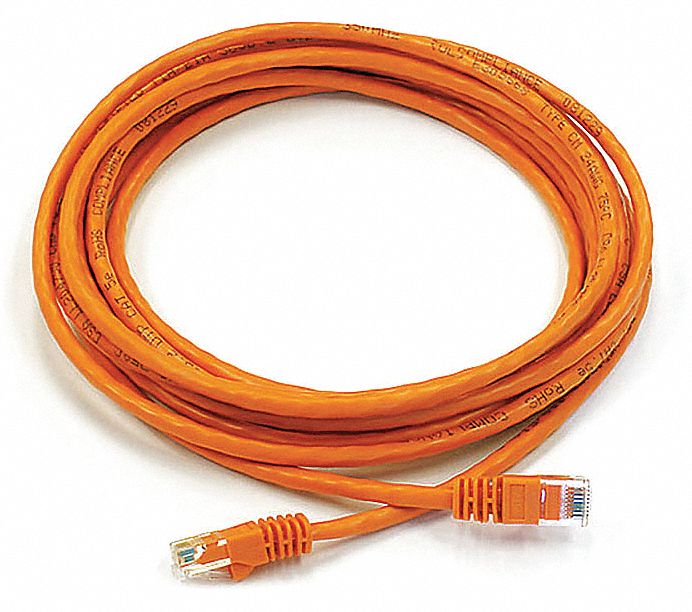MONOPRICE Cable 5e, 14 pies, RJ45, RJ45, Color Naranja Cables de Conexión de Voz y