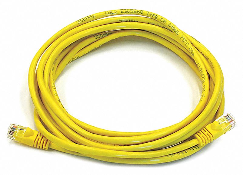 MONOPRICE Cable 5e, 14 pies, RJ45, RJ45, Color Amarillo Cables de Conexión de Voz y