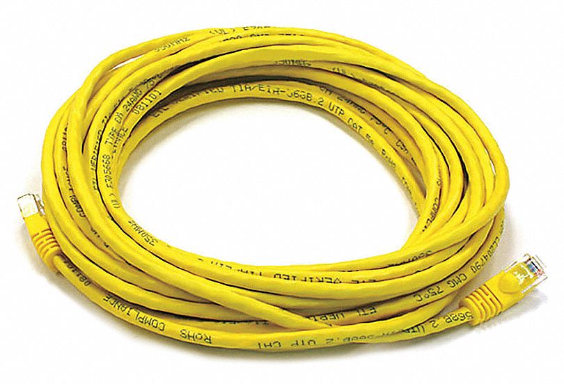MONOPRICE Cable 5e, 25 pies, RJ45, RJ45, Color Amarillo Cables de Conexión de Voz y