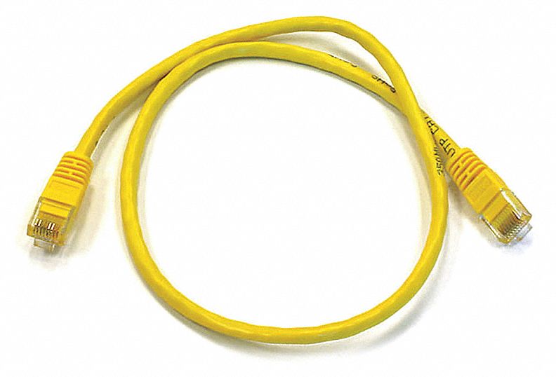 VOICE AND DATA PATCH CORD, ROUND, 24 AWG, YELLOW, 3425, 2 FT OVERALL L, 6, UNSHIELDED