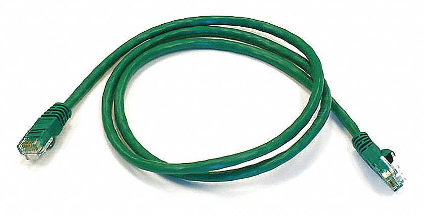 VOICE AND DATA PATCH CORD, ROUND, 24 AWG, GREEN, 2296, 3 FT OVERALL L, 6, UNSHIELDED, PVC