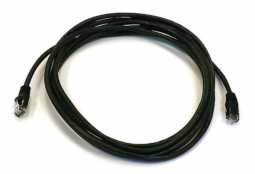 VOICE AND DATA PATCH CORD, ROUND, 24 AWG, BLACK, 3435, 10 FT OVERALL L, 6, UNSHIELDED