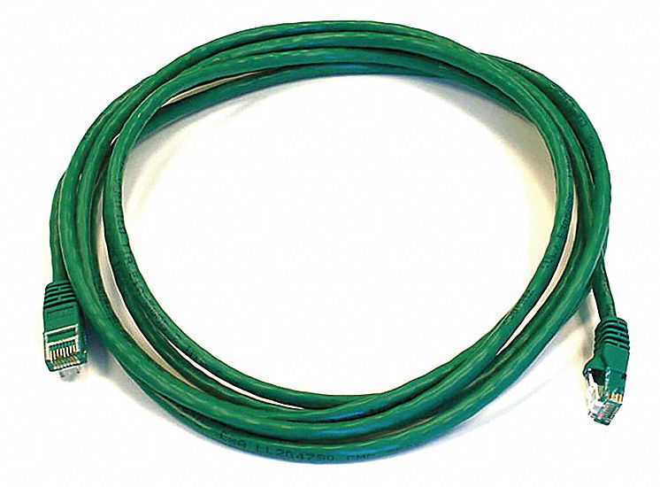 VOICE AND DATA PATCH CORD, ROUND, 24 AWG, GREEN, 3438, 10 FT OVERALL L, 6, UNSHIELDED