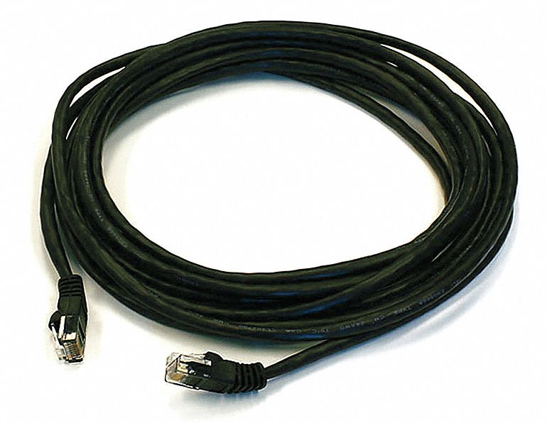 VOICE AND DATA PATCH CORD, ROUND, 24 AWG, BLACK, 2309, 14 FT OVERALL L, 6, UNSHIELDED