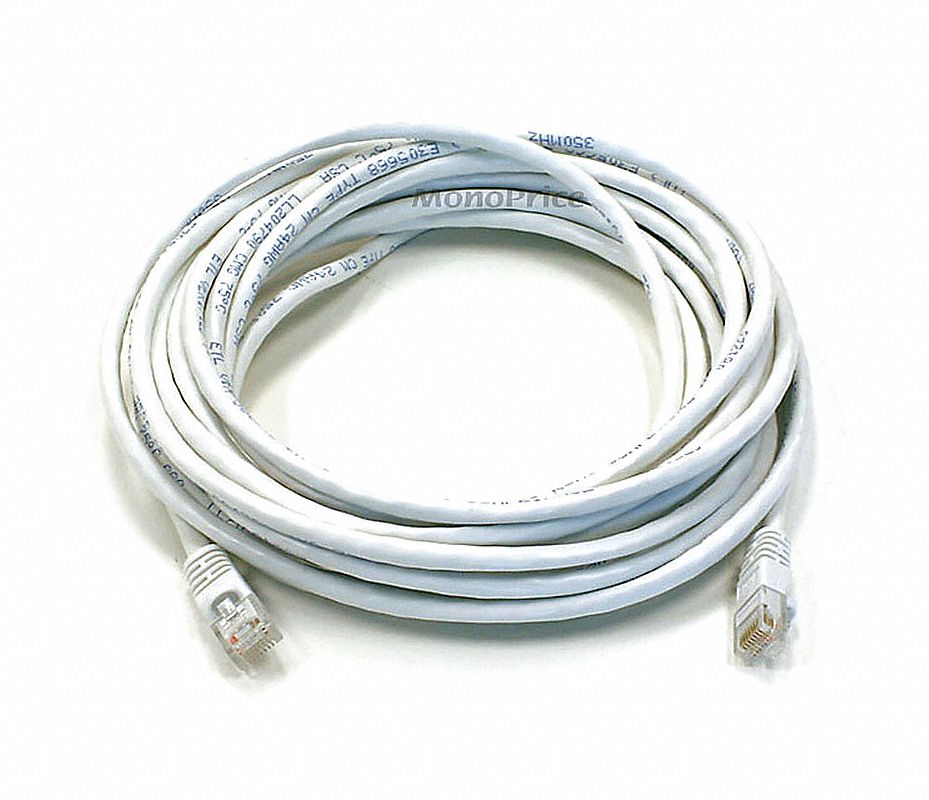 MONOPRICE Cable 6, 20 pies, RJ45, RJ45, Color Blanco Cables de Conexión de Voz y