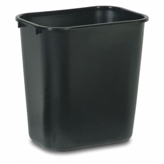 10 Gallon Rubbermaid Plastic Wastebasket - Black