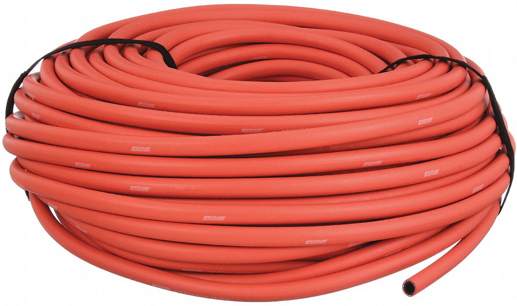 AIR HOSE, 1 IN INSIDE DIAMETER, RED, 250 PSI MAX. WORKING PRESSURE AT 70 ° F, 150 FT L