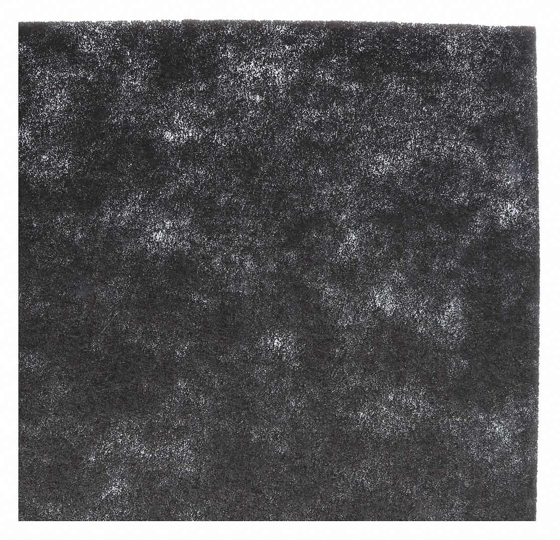 Odor Removal Air Filter Pad: 25 in x 25 in x 1/4 in, Activated Carbon, 2 PK