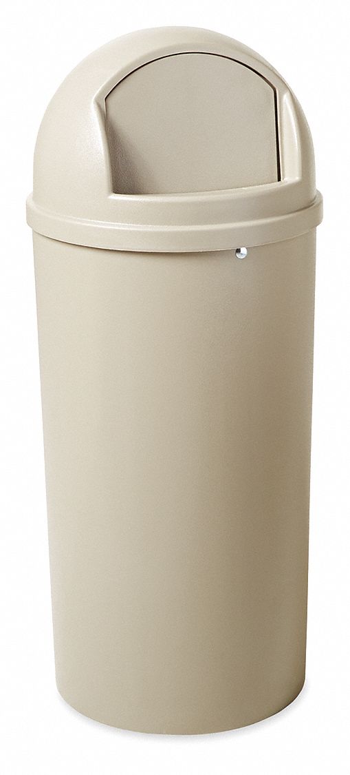 Rubbermaid Commercial 15 gal. Plastic Round Trash Can, Beige