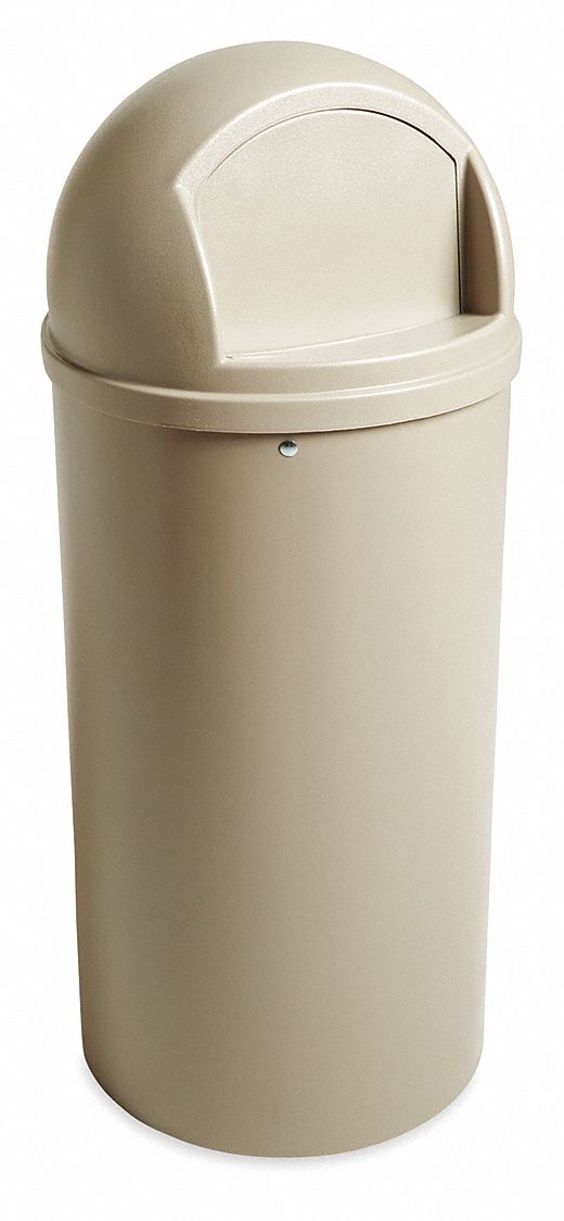 Rubbermaid® Domed Trash Can - 25 Gallon, Beige