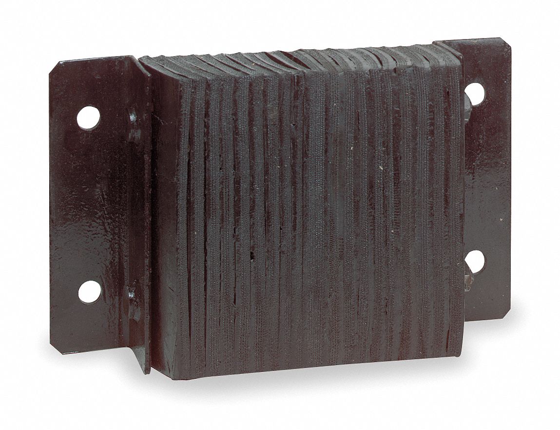 DOCK BUMPER, RECTANGULAR, 10½ IN BUMPER W, 10 IN BUMPER H, 4½ IN BUMPER D, LAMINATED RUBBER