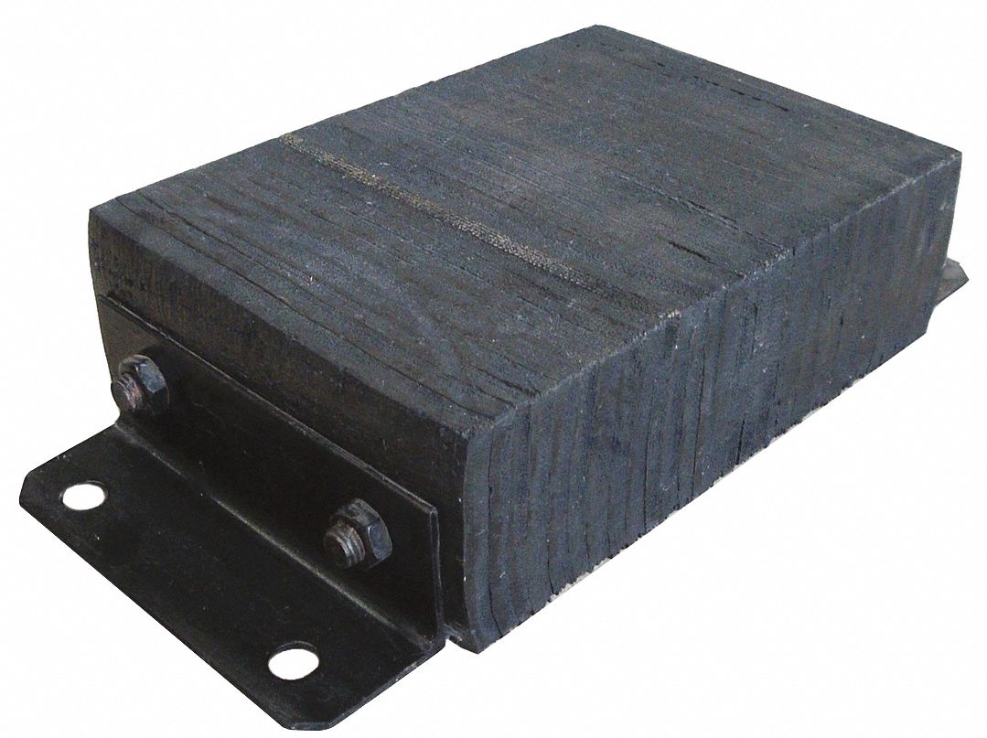 DOCK BUMPER, RECTANGULAR, 14½ IN BUMPER W, 10 IN BUMPER H, 4½ IN BUMPER D, LAMINATED RUBBER