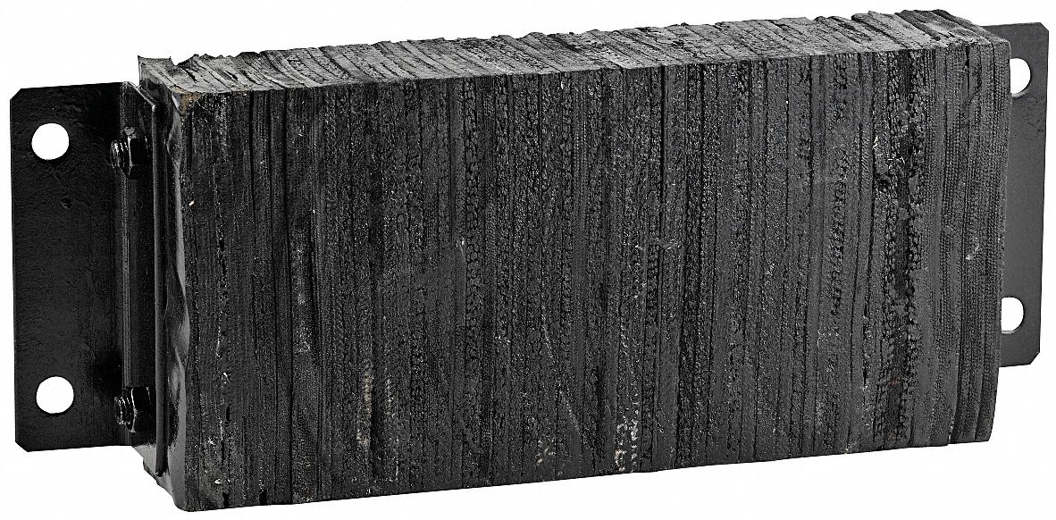 DOCK BUMPER, RECTANGULAR, 20½ IN BUMPER W, 10 IN BUMPER H, 4½ IN BUMPER D, LAMINATED RUBBER