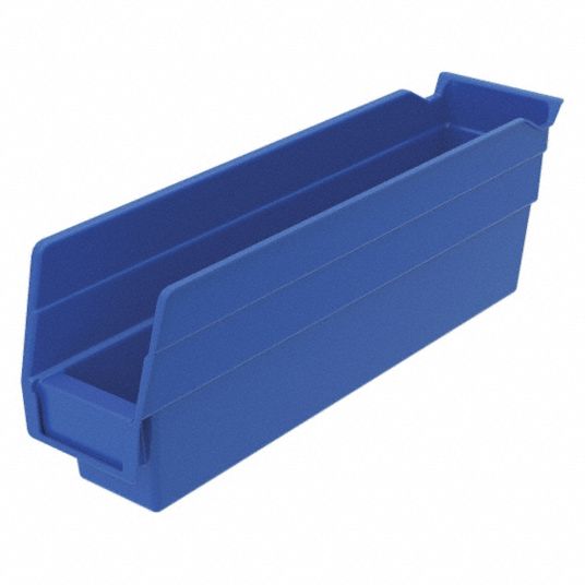 GRAINGER APPROVED Shelf Bin, Blue, 4 inH x 11 5/8 inL x 2 3/4 inW, 1EA