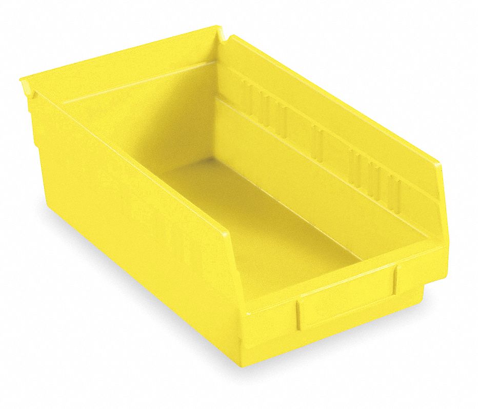 Shelf Bin,11-5/8 In. L,4 In. H,Yellow