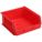 HANG AND STACK BIN, 11 IN X 10⅞ IN X 5 IN, RED, LABEL HOLDERS, 50 LB LOAD CAPACITY