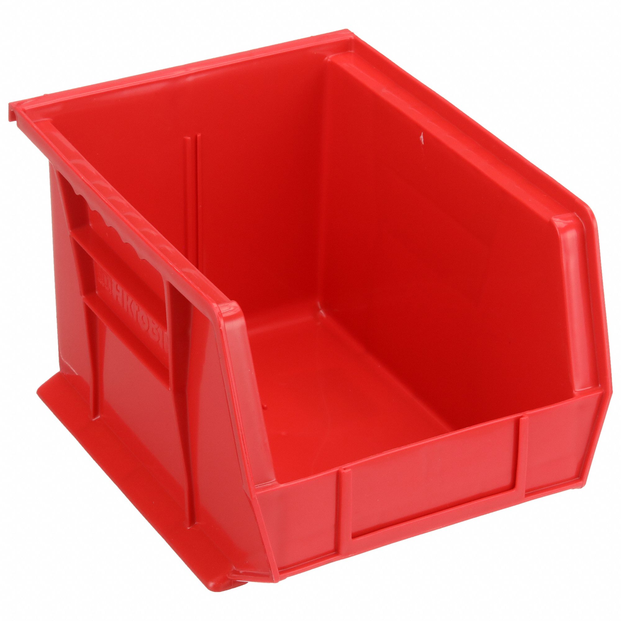 HANG AND STACK BIN, 8¼ IN X 10⅞ IN X 7 IN, RED, LABEL HOLDERS, 50 LB LOAD CAPACITY