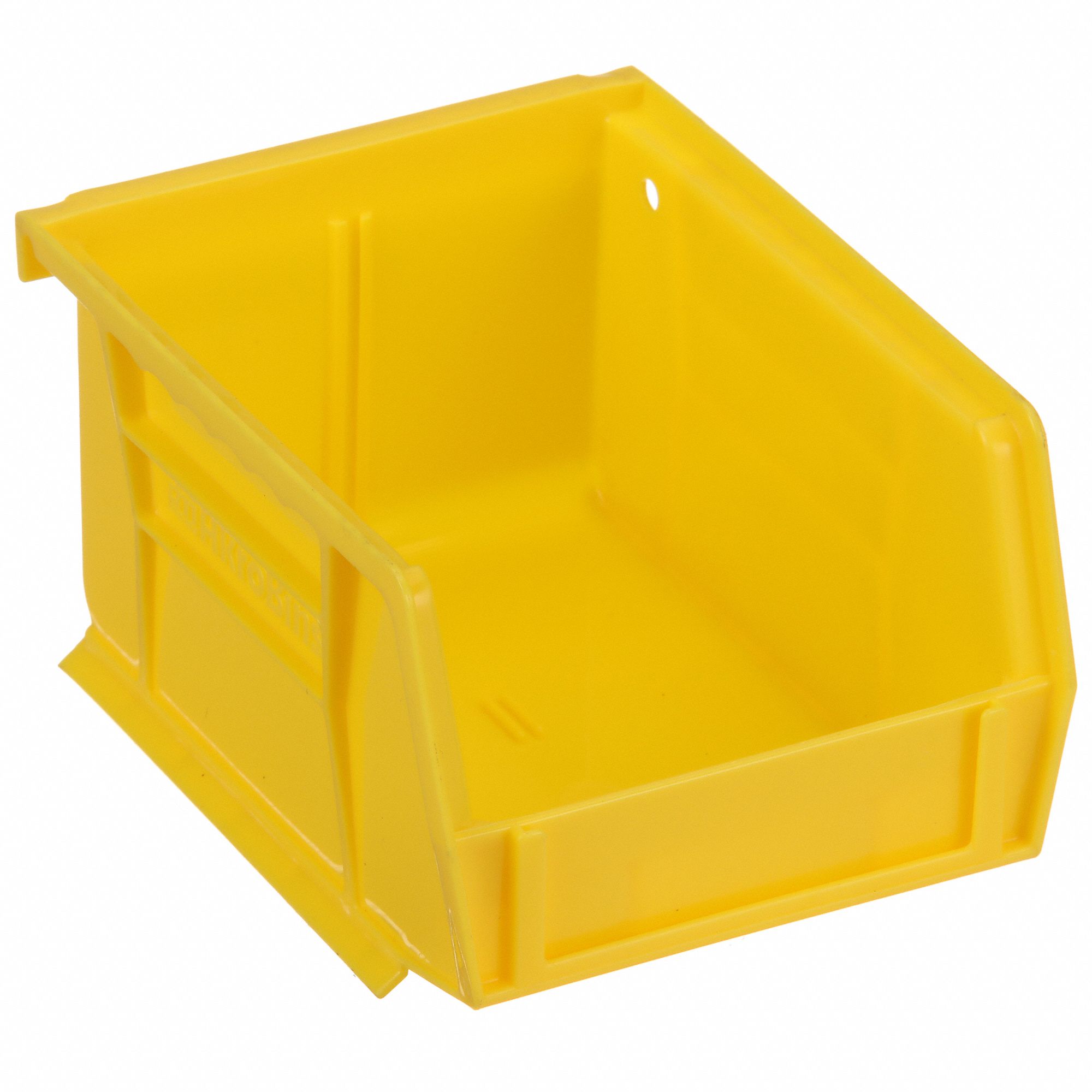 HANG AND STACK BIN, 4⅛ IN X 5⅜ IN X 3 IN, YELLOW, LABEL HOLDERS, 10 LB LOAD CAPACITY
