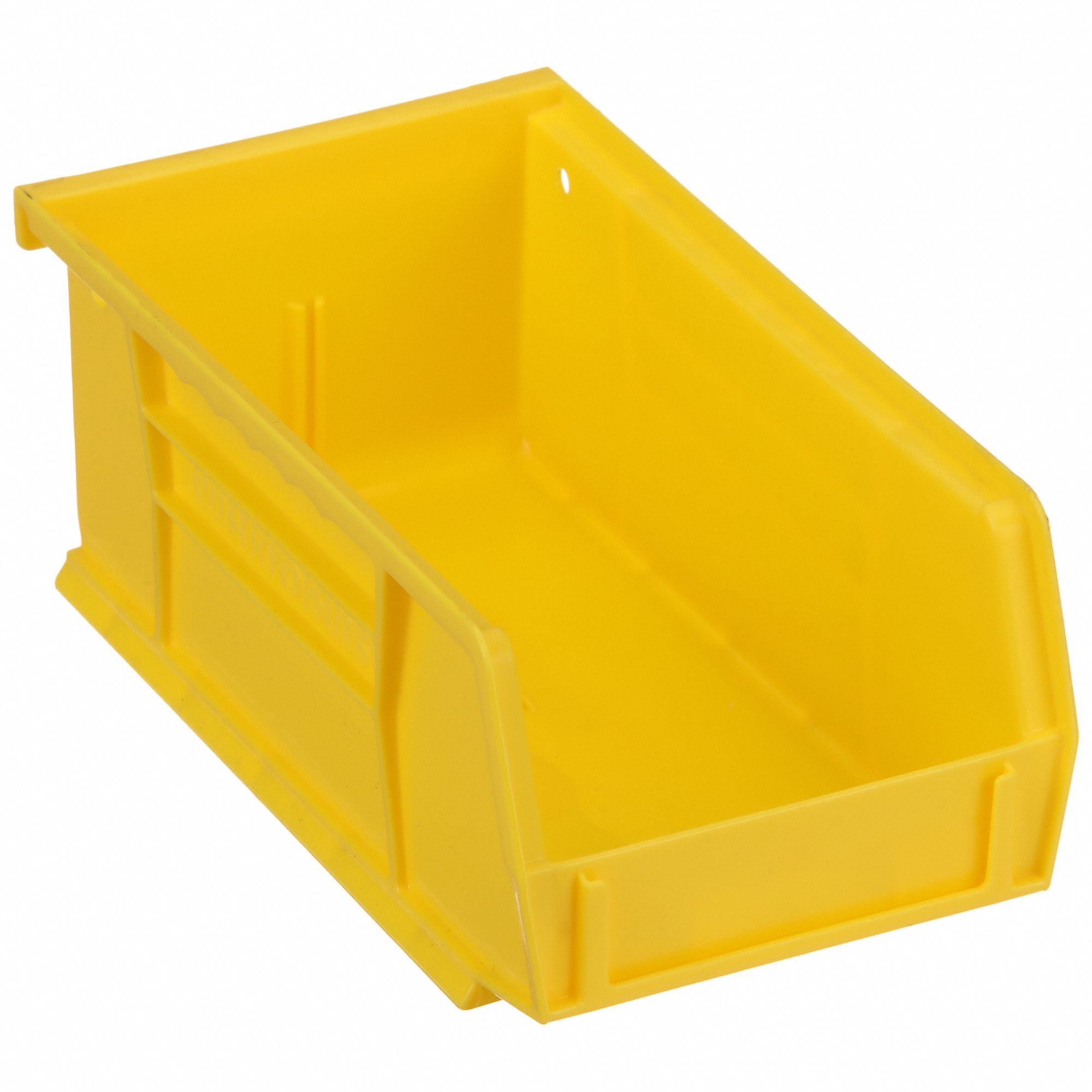 HANG AND STACK BIN, 4⅛ IN X 7⅜ IN X 3 IN, YELLOW, LABEL HOLDERS, 10 LB LOAD CAPACITY