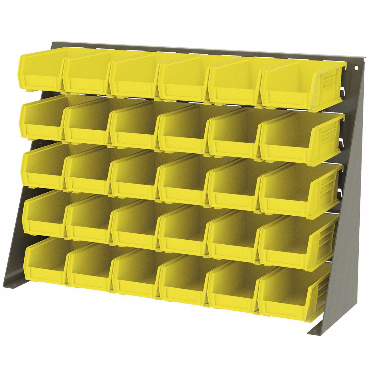 AKROMILS Hang and Stack Bin 4 1/8 in x 7 3/8 in x 3 in, Yellow, Label