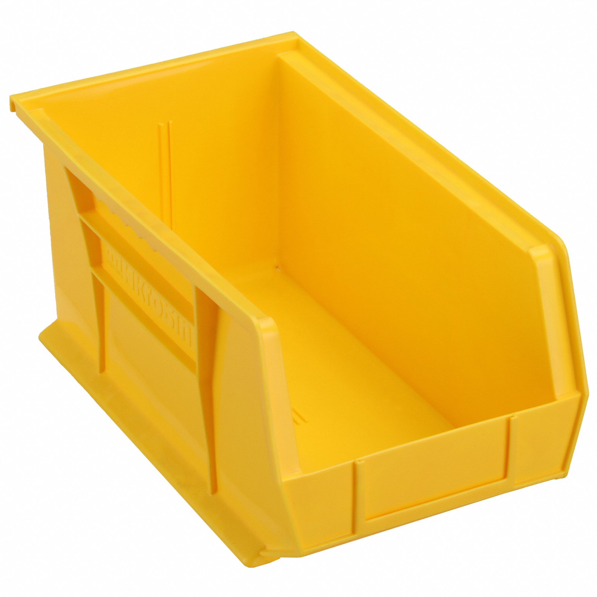 HANG AND STACK BIN, 8¼ IN X 14¾ IN X 7 IN, YELLOW, LABEL HOLDERS
