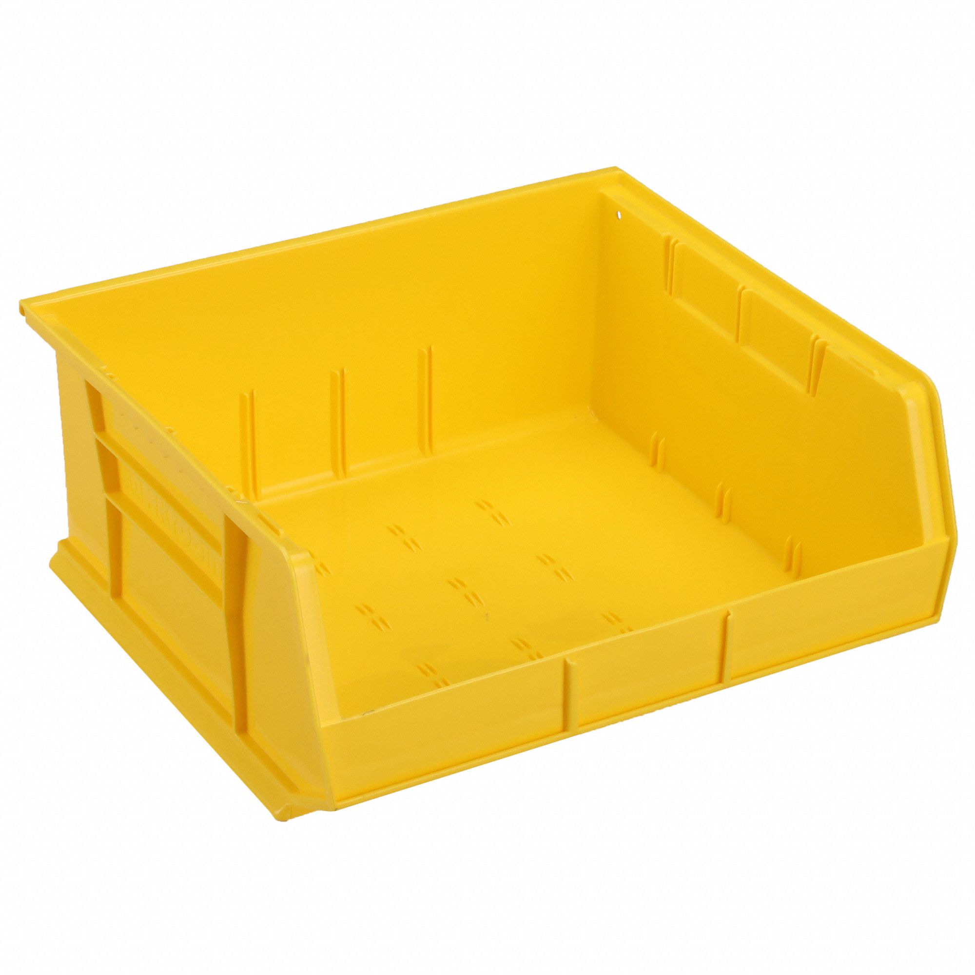 HANG AND STACK BIN, 16½ IN X 14¾ IN X 7 IN, YELLOW, LABEL HOLDERS