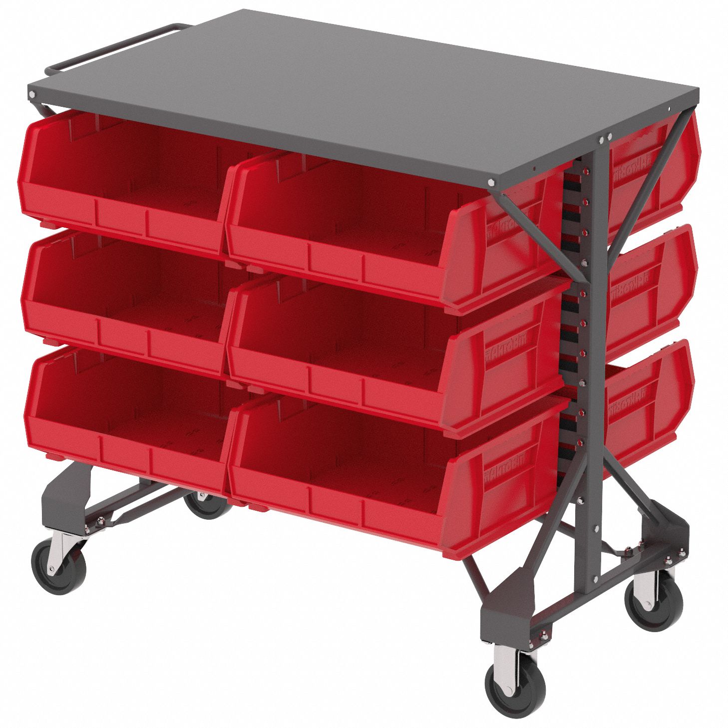 AKROMILS Mobile Bin Rail Floor Rack 5W88830812 Grainger