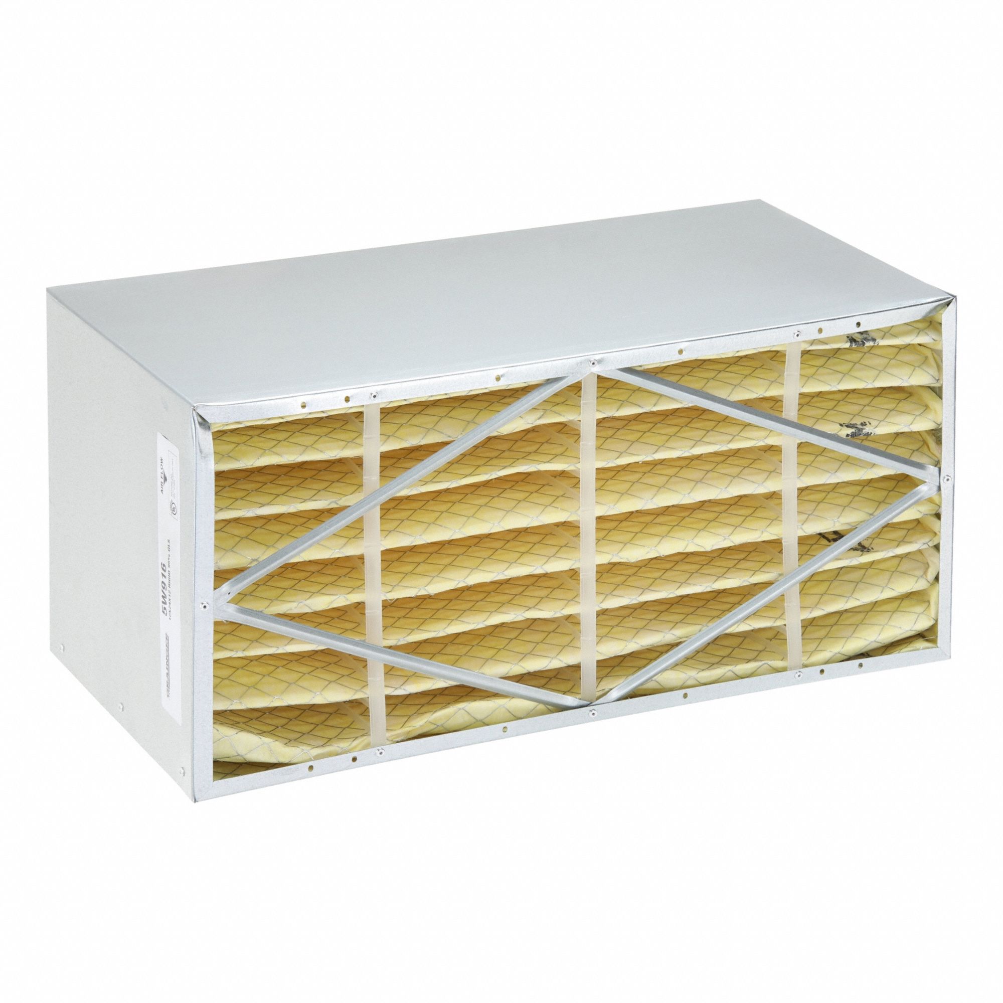 Rigid Cell Air Filter: 12 in x 24 in x 12 in, Fiberglass, No Header, MERV 14