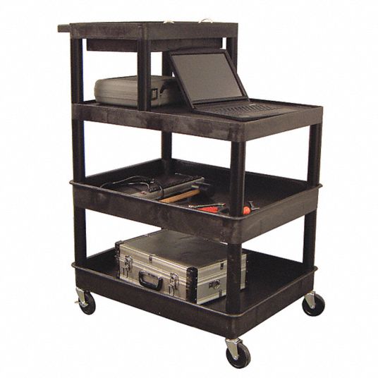 Utility Cart, 300 lb Load Capacity, Number of Shelves 3, 32 in x 24 in ...