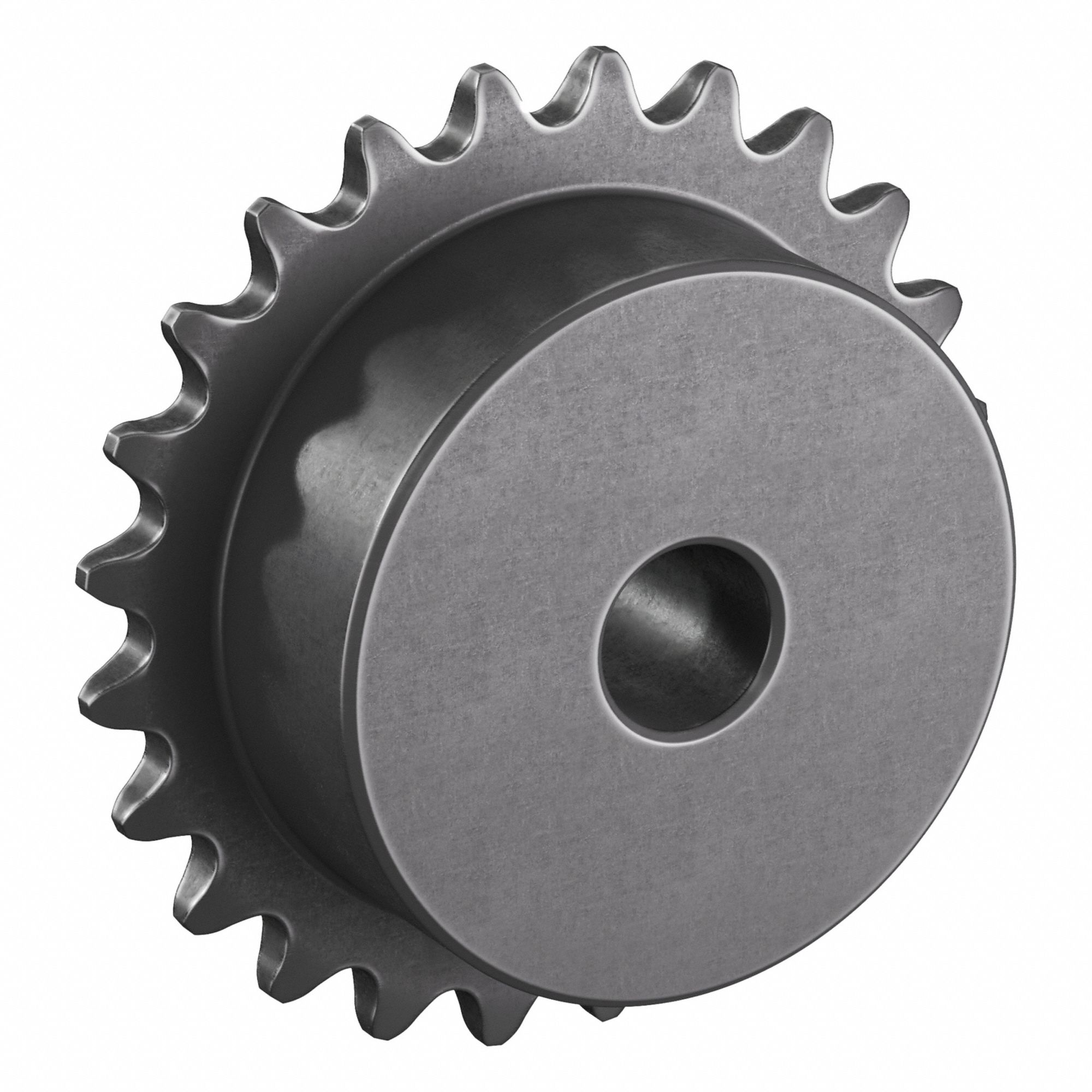 Sprocket: One-Sided Hub, For Single Strands, 25, 24 Teeth, 1.915 in Pitch Dia, Steel