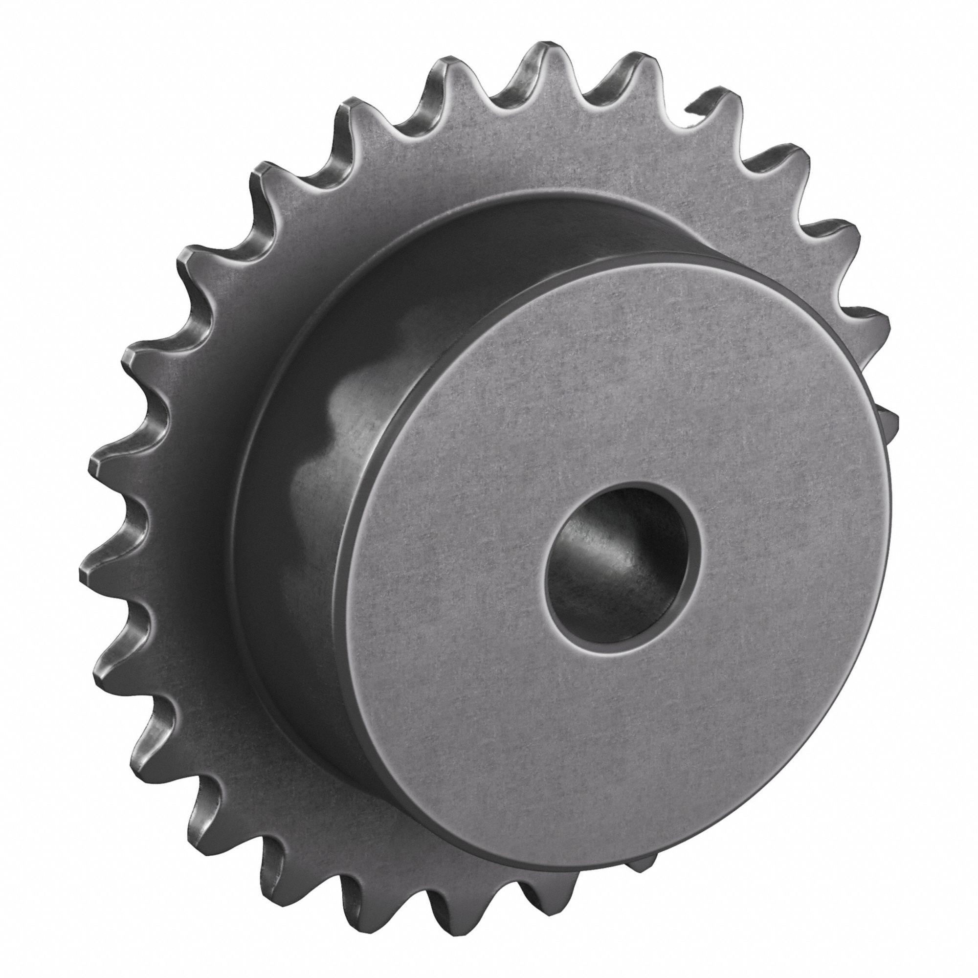 Sprocket: One-Sided Hub, For Single Strands, 25, 26 Teeth, 2.074 in Pitch Dia, Steel