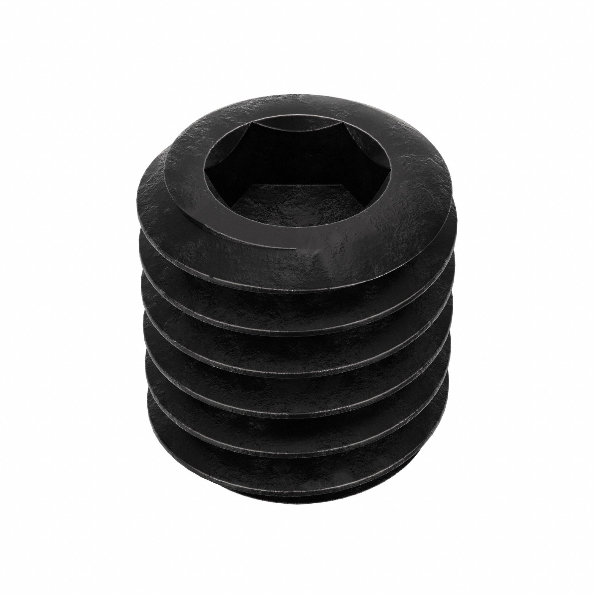 Socket Set Screw: 3/8"-16 Thread Size, 7/16 in Overall Lg, Cup pt, Alloy Steel, Black Oxide, 100 PK