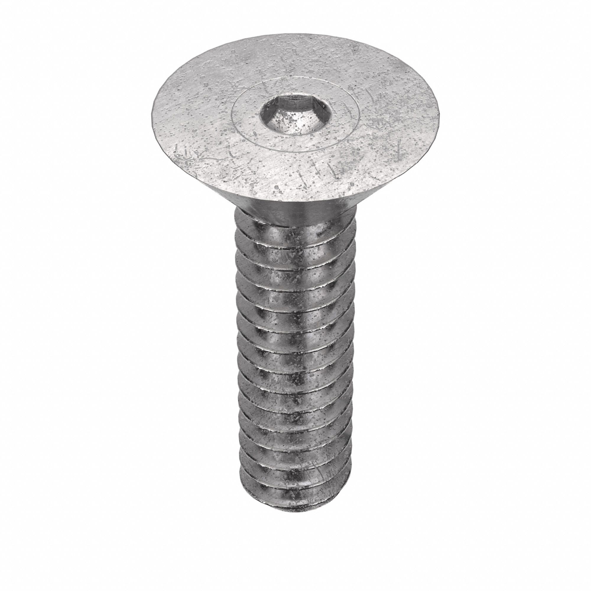 Socket Flat Head Screw: #4-40 Thread Size, 3/8 in Lg, Flat, Plain, Stainless Steel, 18-8, 100 PK