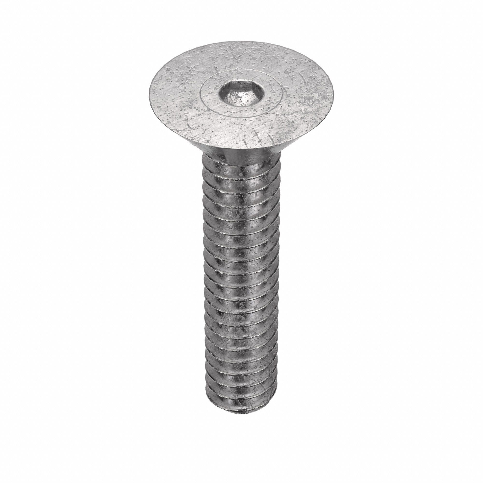 Socket Flat Head Screw: #4-40 Thread Size, 1/2 in Lg, Flat, Plain, Stainless Steel, 18-8, 100 PK