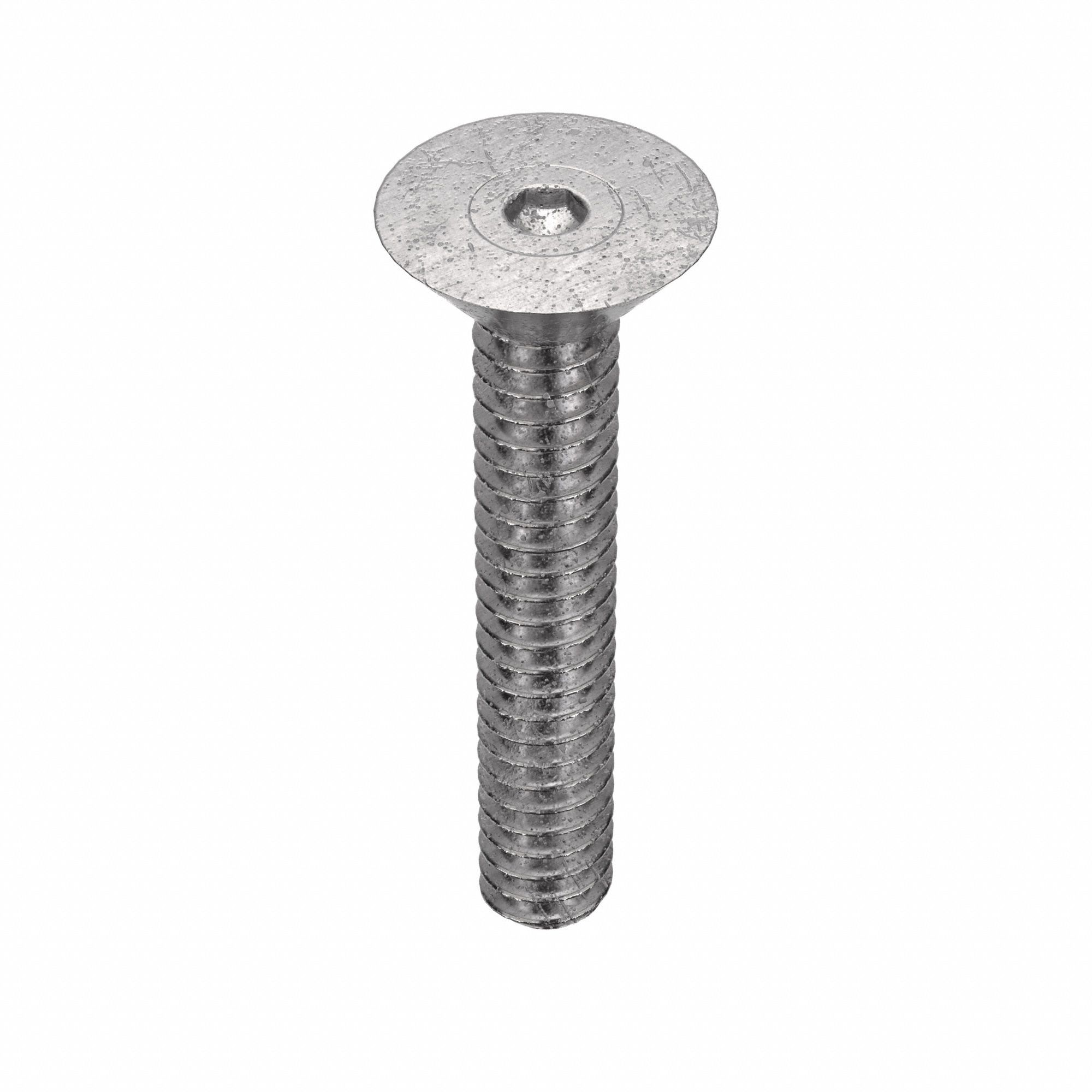 Socket Flat Head Screw: #4-40 Thread Size, 5/8 in Lg, Flat, Plain, Stainless Steel, 18-8, 100 PK