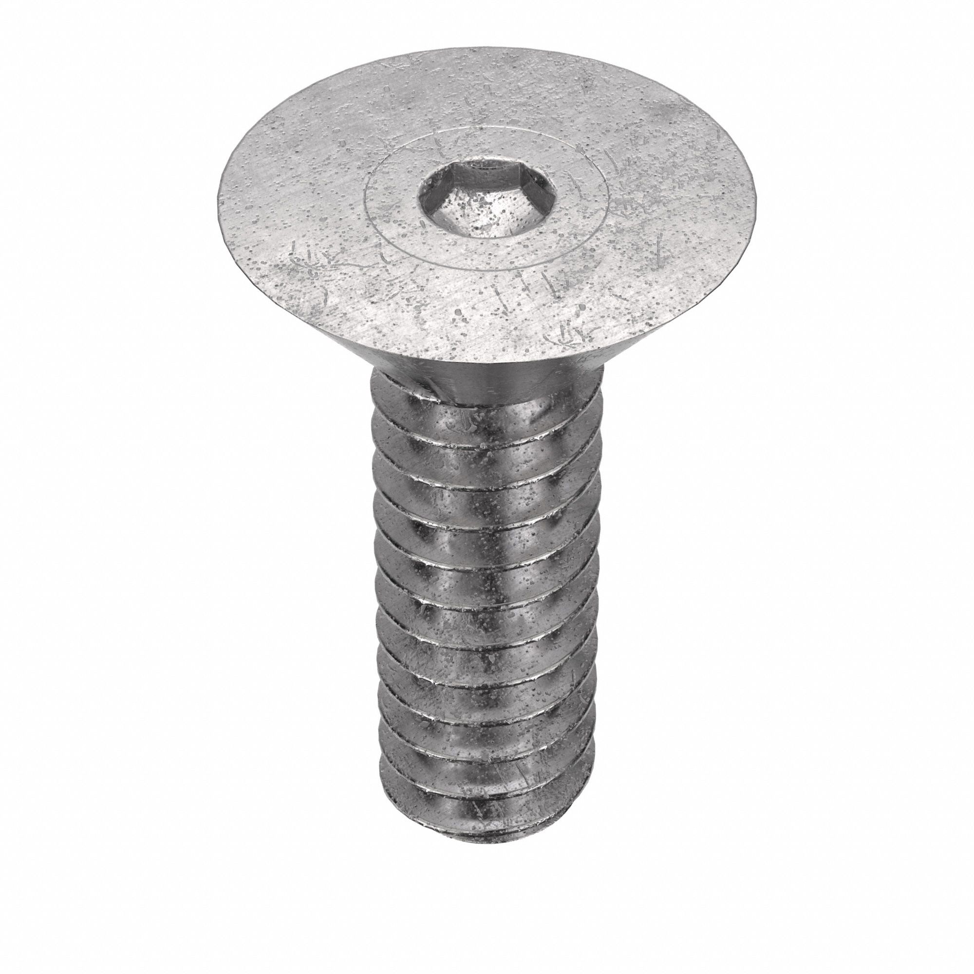 Socket Flat Head Screw: #6-32 Thread Size, 3/8 in Lg, Flat, Plain, Stainless Steel, 18-8, 100 PK